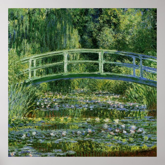 Pôster Claude Monet Water Lily e Ponte Japonesa (Frente)