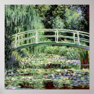 Pôster Claude Monet Waterlilies branco, 1899