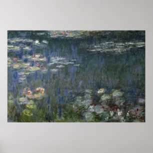 Pôster Claude Monet Waterlilies: Reflexões verdes