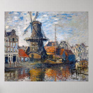 Poster Claude Monet - Windmill, Amesterdã