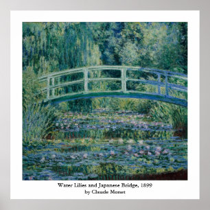 Pôster Claude Monet's Water Lily e Ponte Japonesa