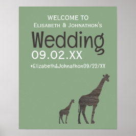 Poster Clay Safari Giraffe, Boas-vindas ao Casamento Russ