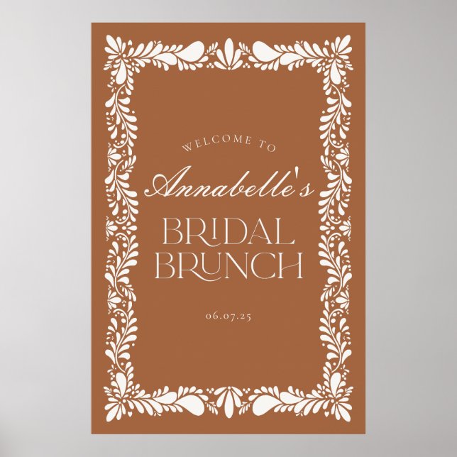 Poster Clay Talavera Azulejo Fiesta Bridal Brunch Bem-vin (Frente)