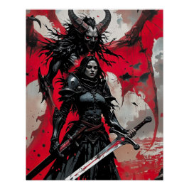 Pôster Claymore Poster Dark Fantasy Warrior Gothic Mulher