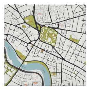 PÔSTER CLEAN HARVARD UNIVERSITY MASSACHUSETT MAPA DE DEST