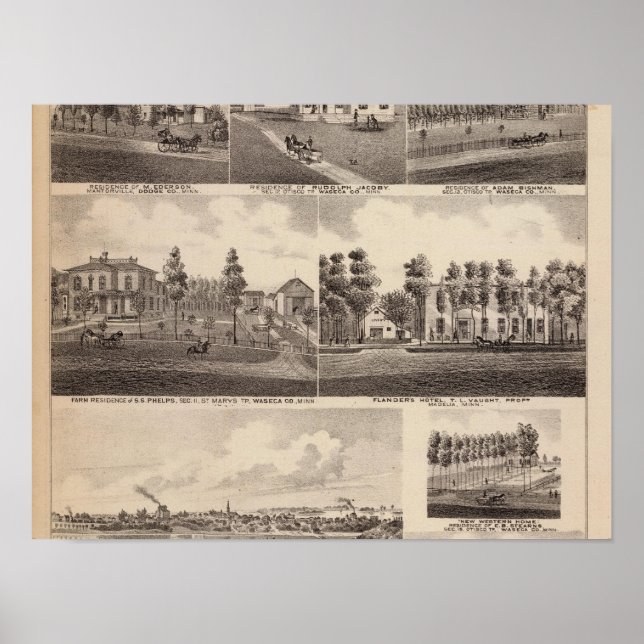 Poster Clear Lake, Waseca, Minnesota (Frente)