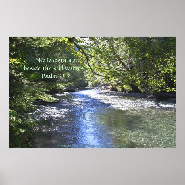 Pôster Clear Water River Print w/Scripture Verse (Frente)