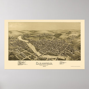 Poster Clearfield, PA Panorâmica - 1895