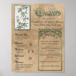 Poster Cleavers Herbal Book of Shadows Pagan Wiccan