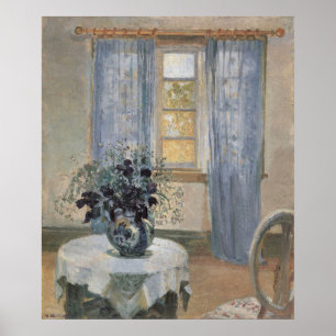 Pôster Clematis azul no estúdio do artista, Anna Ancher