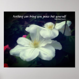 Poster Clematis Flower Peace Quote Inspiration