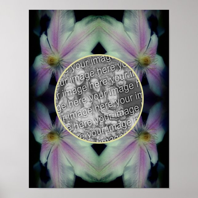 Poster Clematis Flower Petals Abstrato Adicionar Sua Foto (Frente)