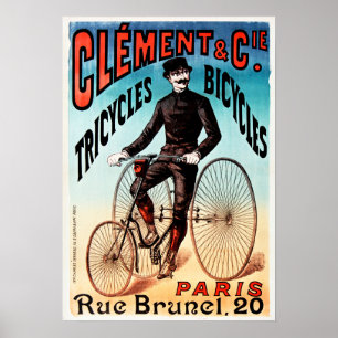 Poster Clement & Co Paris Cycle Tricycles Bicycle Ad