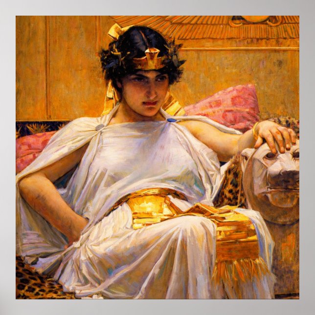 Poster Cleópatra por John William Waterhouse (Frente)