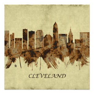 Pôster Cleveland Ohio Cityscape
