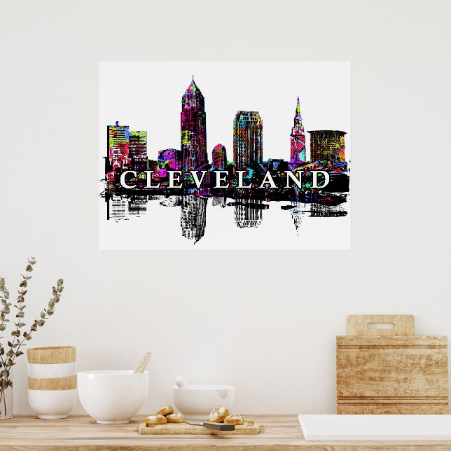Poster Cleveland, Ohio em grafite (Cozinha)