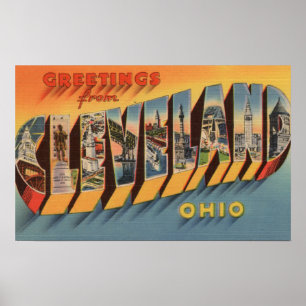 Pôster Cleveland, Ohio - grandes cenas 2 da letra
