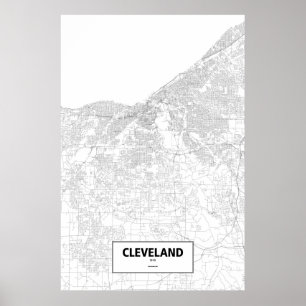 Pôster Cleveland, Ohio (preto no branco)