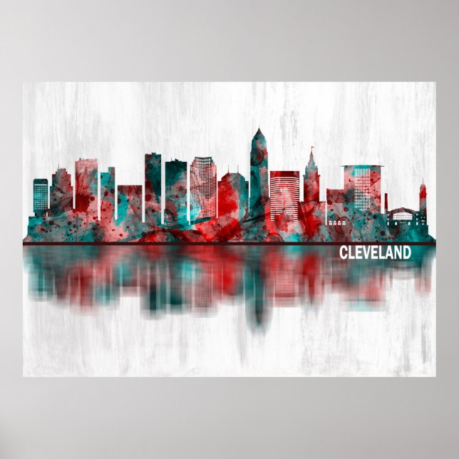 Poster Cleveland Ohio Skyline (Frente)