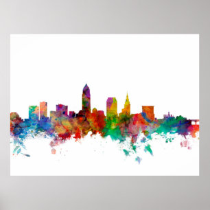 Pôster Cleveland Ohio Skyline