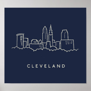 Poster Cleveland Ohio Skyline