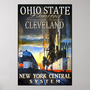 Poster Cleveland Ohio State Limited New York Central