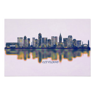 Pôster Cleveland Skyline