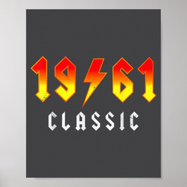 Poster Clic 65 Birthday Decorations Men 65yr 1961 65th Bi (Frente)