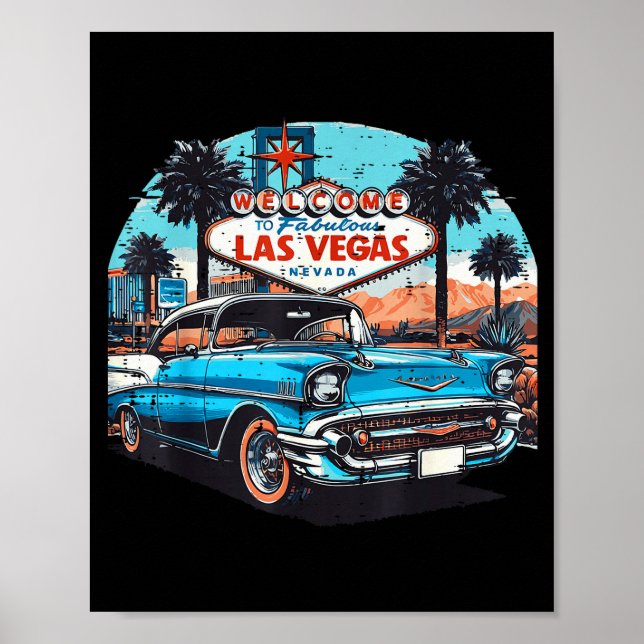 Poster Clic Car Welcome Las Vegas Vacation Summer Men Wom (Frente)