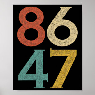 Poster Clic Estilo Vintage anos 80 86 47 Anti Trump