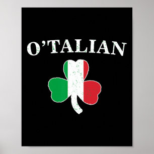 Poster Clic O'talian Trevo e Bandeira da Irlanda Irlandês