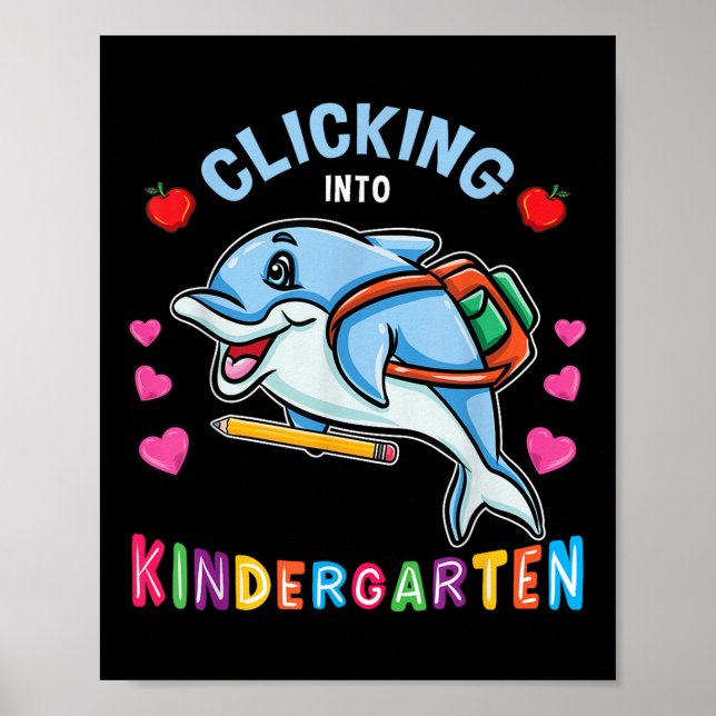 Poster Clicando no Dolphin do Jardim de Infância de Volta (Frente)