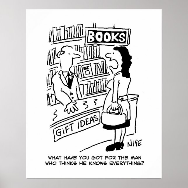 Poster Cliente de livraria faz pergunta ao lojista (Frente)