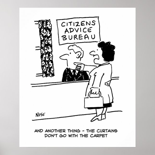 Poster Cliente no Citizens Advice Bureau Dá Conselho (Frente)