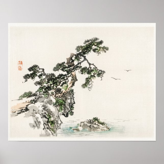 Poster Cliff de Kōno Bairei (1844-1895) (Frente)