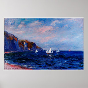 Poster Cliff e veleiros em Pourville,1882