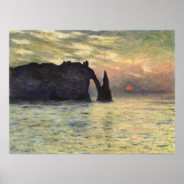 Pôster Cliff Etretat, Sunset de Claude Monet