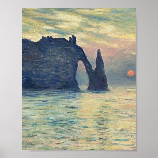 Poster Cliff Etretat Sunset Por Claude Monet (Frente)