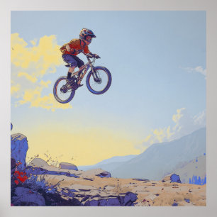Poster Cliff Jumping BMXer- Design do Cavaleiro BMX