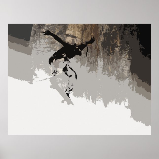Poster Cliff Jumping - Skateboarder (Frente)