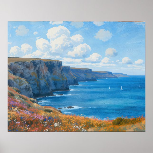 Poster "Cliff of Enless Horizon" - Uma paisagem marinha g (Frente)