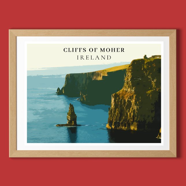 Poster Cliff Of Moher, Ireland Retro Style (Criador carregado)