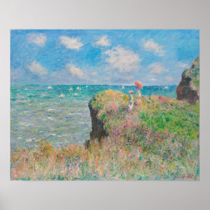 Poster Cliff Walk em Pourville (1882) por Claude Monet