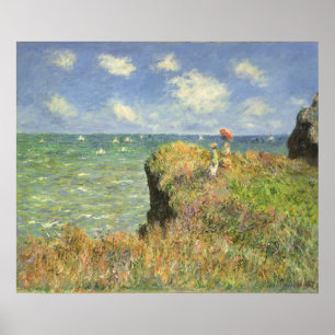 Pôster Cliff Walk em Pourville por Claude Monet