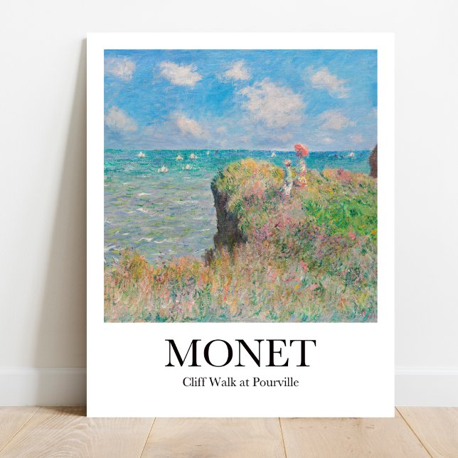 Poster Cliff Walk em Pourville por Claude Monet (Monet's Cliff Walk: Escape to the Coast. High-quality art poster)