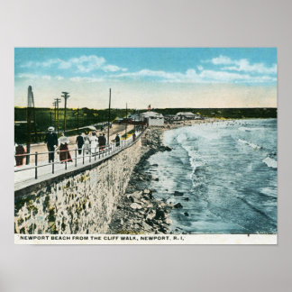 Pôster Cliff Walk, Newport, RI Vintage