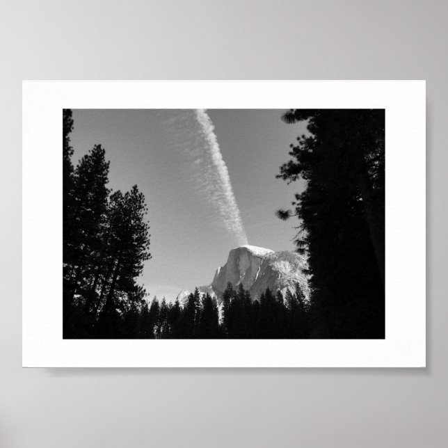 Poster Cliffside Cloud Yosemite Sky Black and White Photo (Frente)