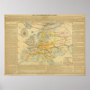 Pôster Climate of Europe Map