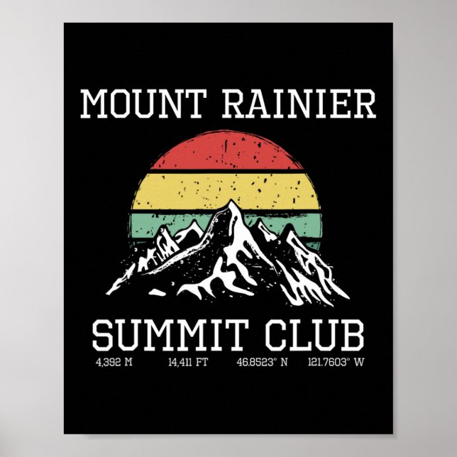 Poster Climbed Mount Rainier Summit Club Hike Washington  (Frente)