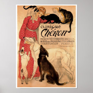 Poster Clínica Chéron do vintage de Steinlen - impress